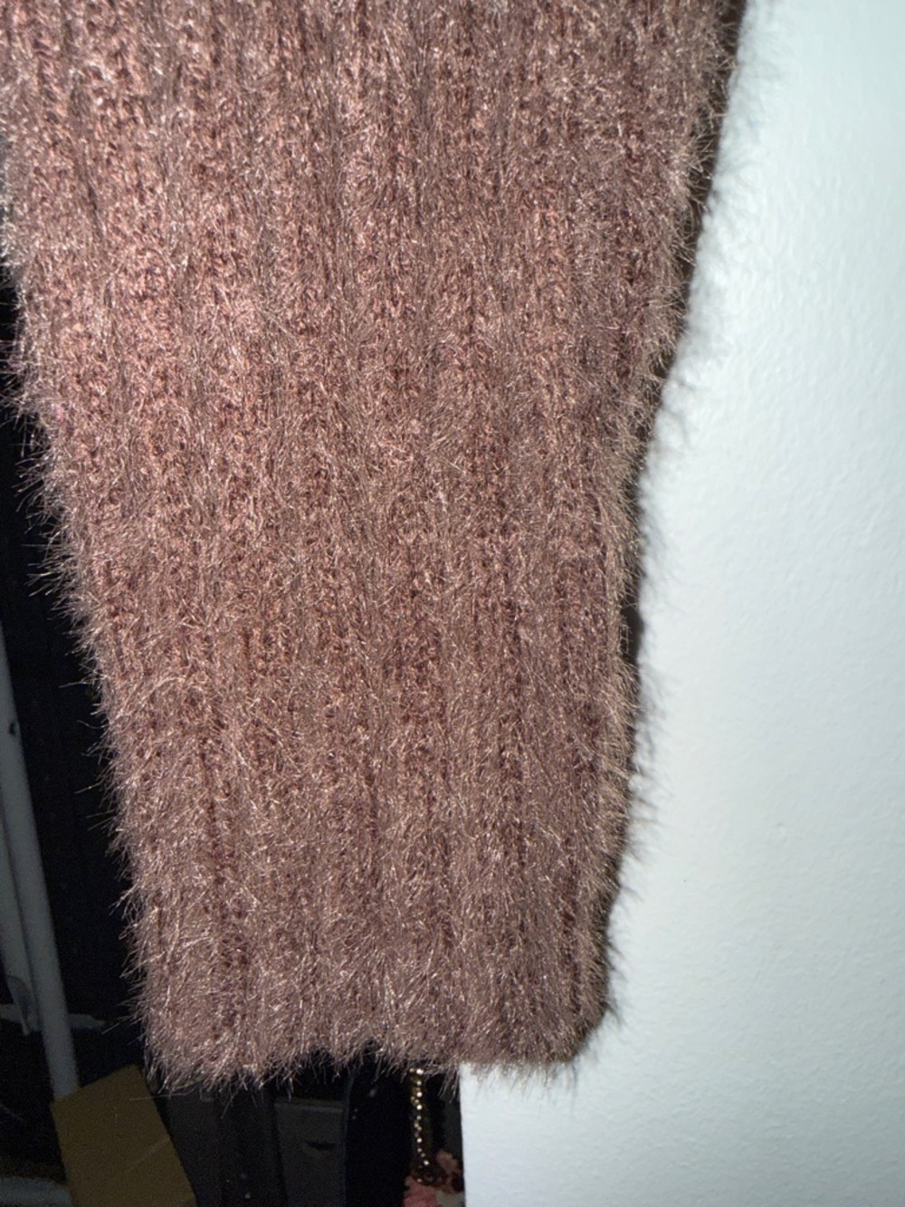 Papermoon Brown Fuzzy V-Neck Button Cardigan - Picture 2 of 5